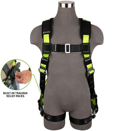 Safewaze PRO Full Body Harness: 1D, MB Chest, TB Legs, Trauma relief, S/M 023-1236